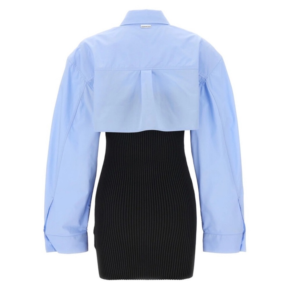 Alexander Wang Black and Light Blue Long Sleeve Dress - Picture 4 of 4